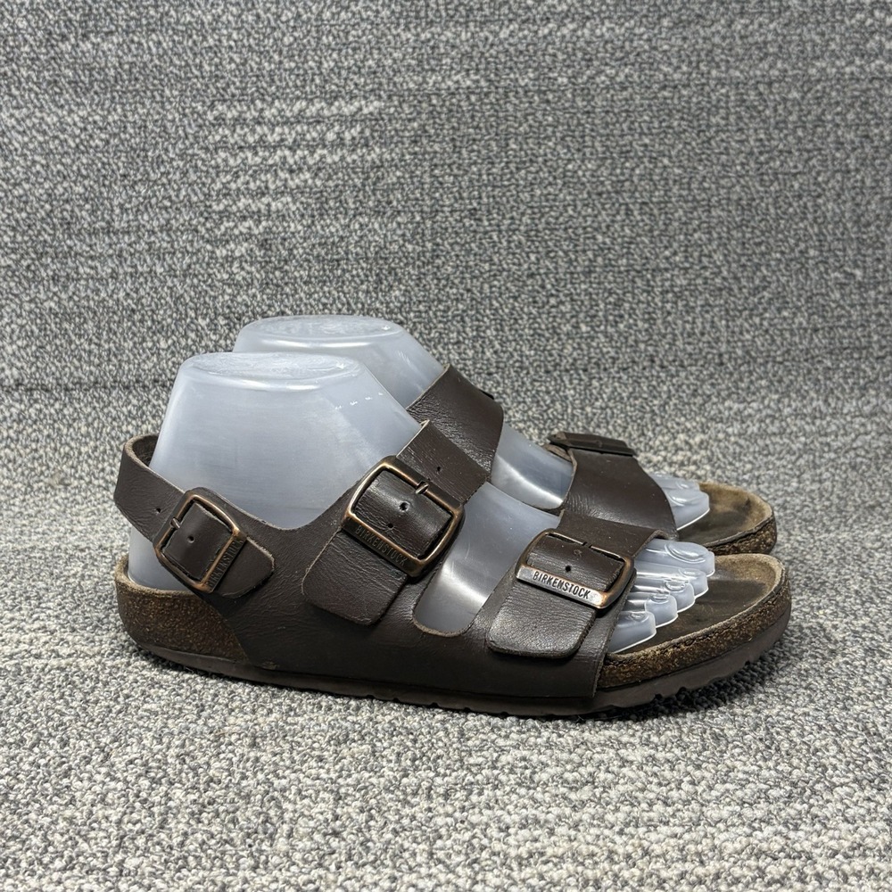 Birkenstock Milano Brown Leather Strap Sandals EU 39 Women's 8 Men's 6 Regular
